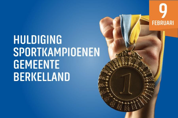 Afbeelding met daarop de datum van de huldiging van de sportkampioenen.