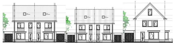 schematische tekening Aanzicht zijde Bronbeekstraat
